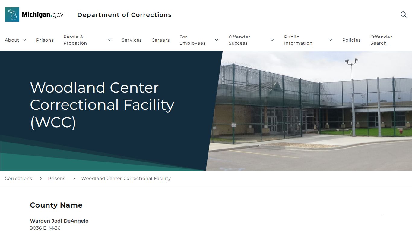 Woodland Center Correctional Facility (WCC) - Michigan