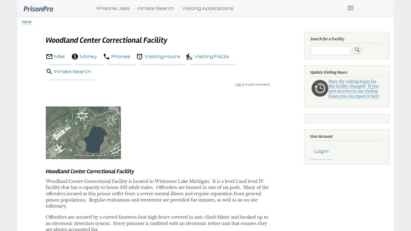 Woodland Center Correctional Facility - PrisonPro